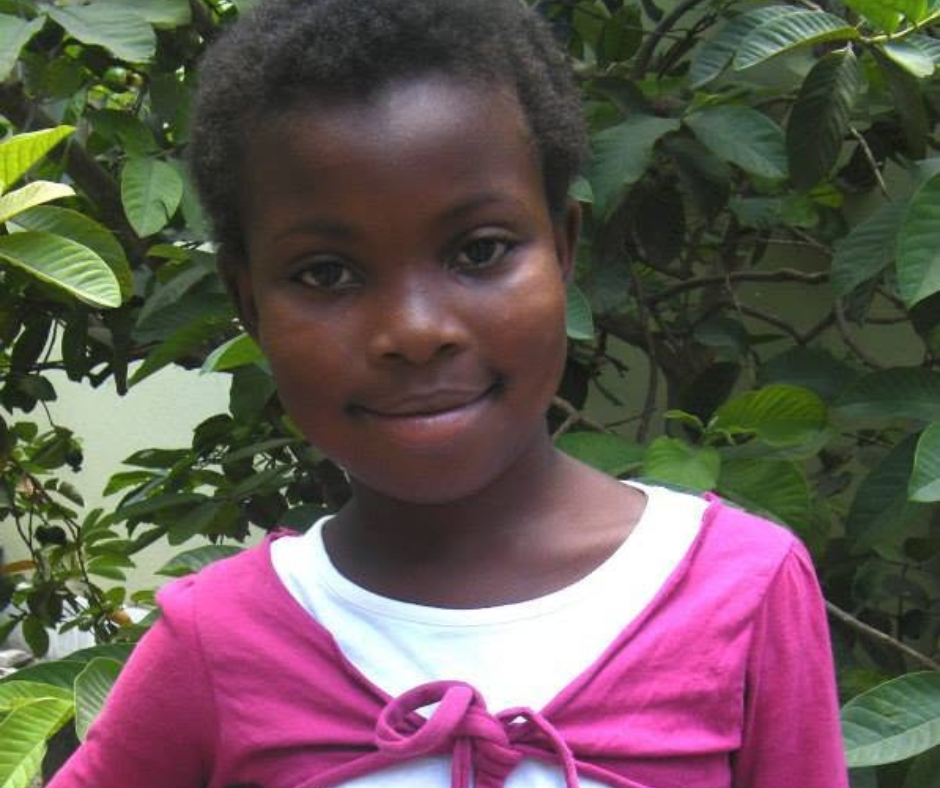 Esperanca at the age of 8 when she just arrived at the Okalawo Village